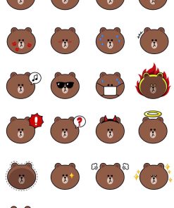 🐻 Sticker Gấu Brown Line – Bộ sưu tập dễ thương cực hot